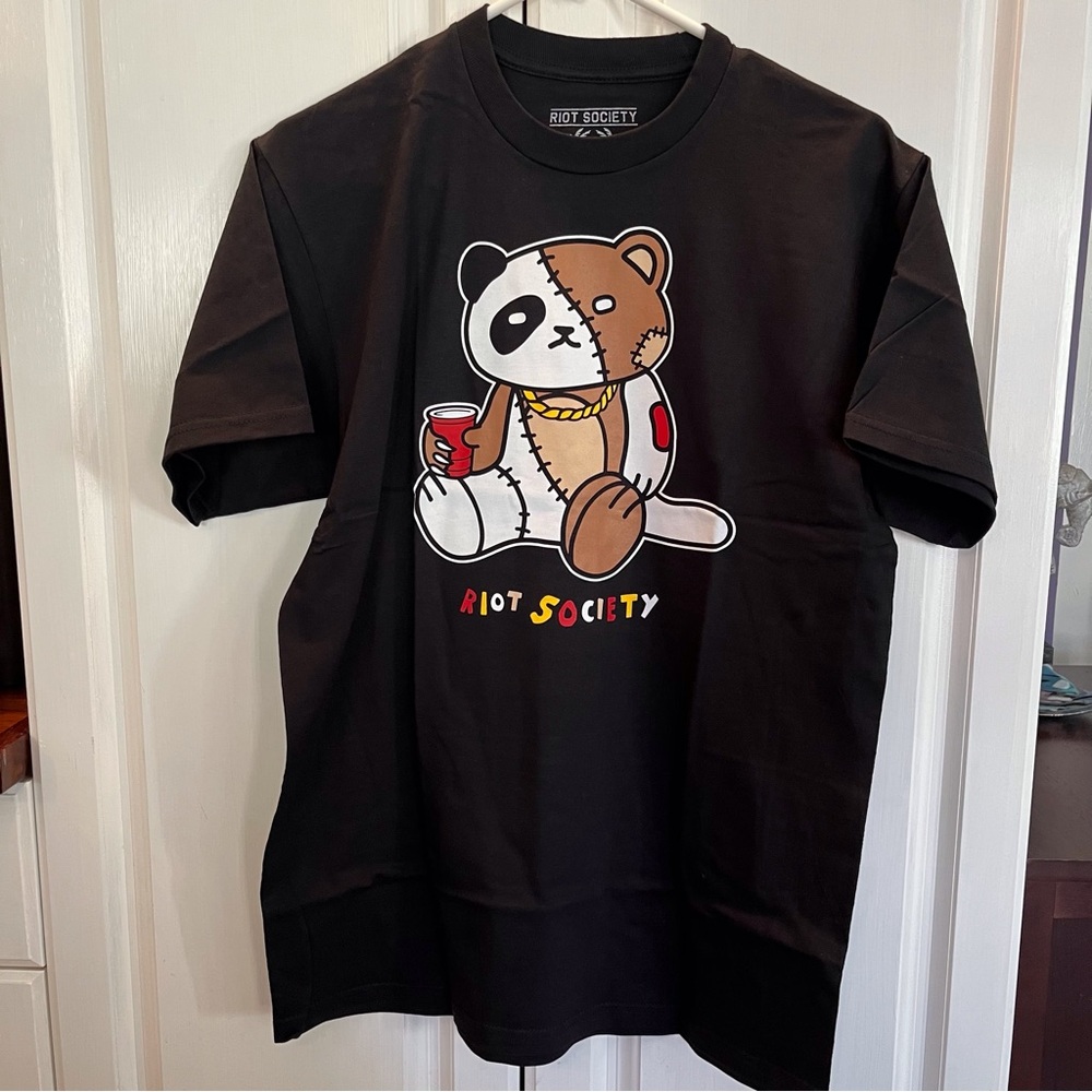 Riot Society Teddy Bear Solo Cup Mens M T-Shirt Short Sleeve Black  T-Shirt New